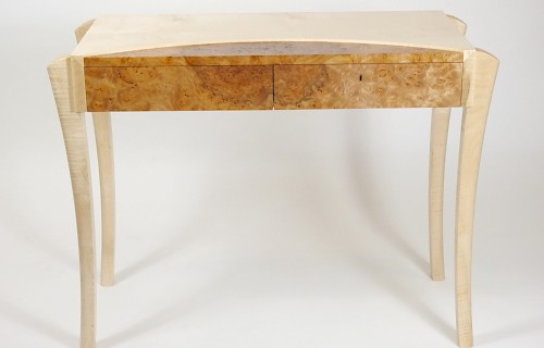 The Edinburgh Dressing Table made in Edinburgh Burr Elm and Rippled Sycamore